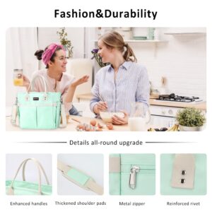 Lunch Bag Women for Work Insulated Thermal Teacher Lunch Box with Wide-Open Pocket Reusable Leakproof College Cooler Bags with Removable Shoulder Strap for Adult Ladies Nurse in Office Picnic Travel