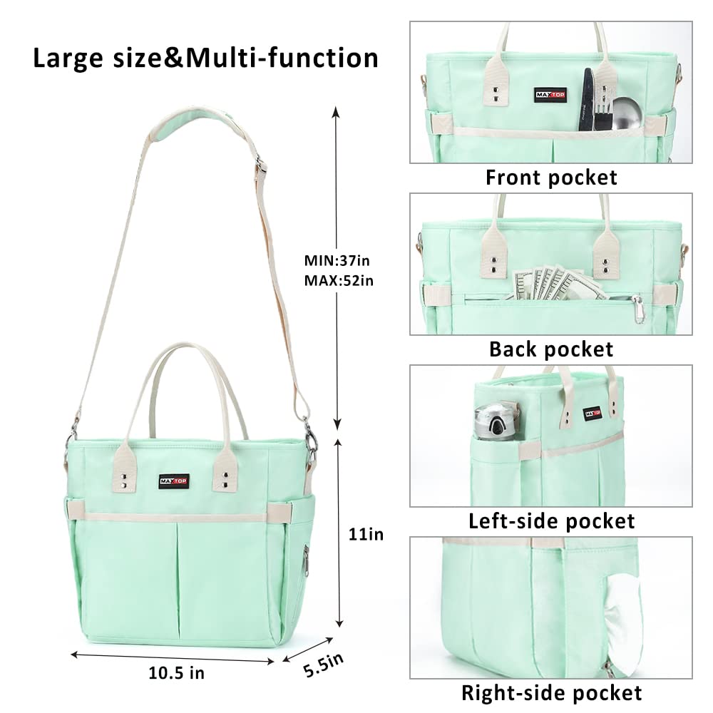 Lunch Bag Women for Work Insulated Thermal Teacher Lunch Box with Wide-Open Pocket Reusable Leakproof College Cooler Bags with Removable Shoulder Strap for Adult Ladies Nurse in Office Picnic Travel