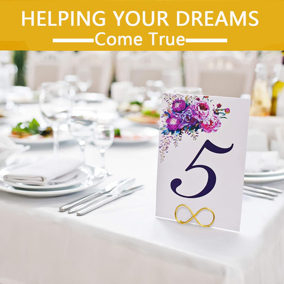 10 Pack Wedding Table Number Holders, Place Card Holder for Wedding Tabletop Banquet Menu Holders Clip Table Reserved Seat Number Recipe Holder Restaurants Birthday Weddings Party (Gold)