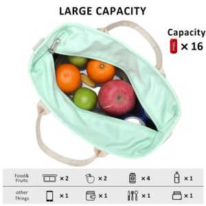 Lunch Bag Women for Work Insulated Thermal Teacher Lunch Box with Wide-Open Pocket Reusable Leakproof College Cooler Bags with Removable Shoulder Strap for Adult Ladies Nurse in Office Picnic Travel