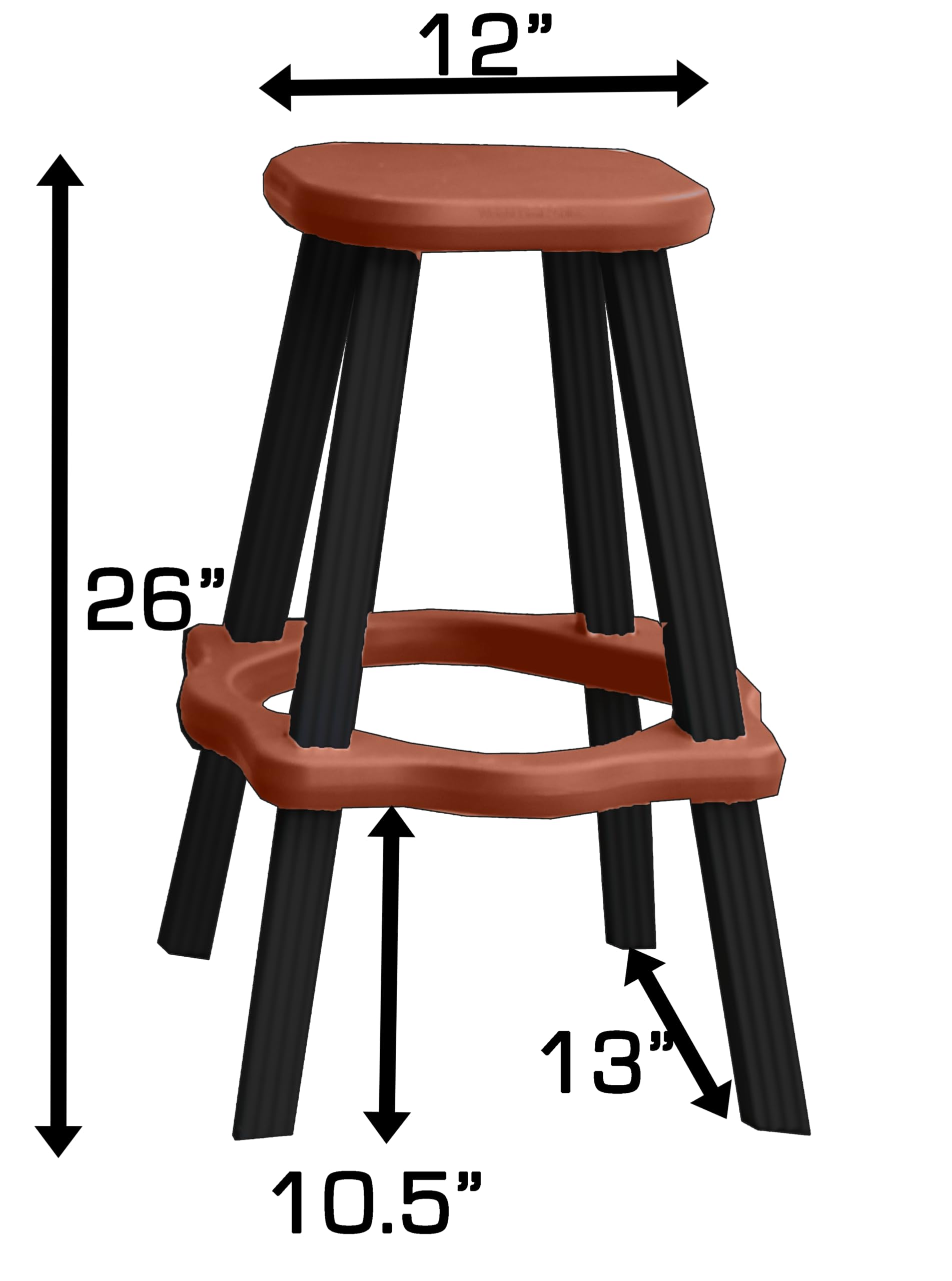 Leisure Accents Patio Table Set with Four Barstools - Black Base with Redwood Accents - Perfect for Patio and Outdoor Spaces. Hardware Free Easy Assembly. Proudly Made in USA