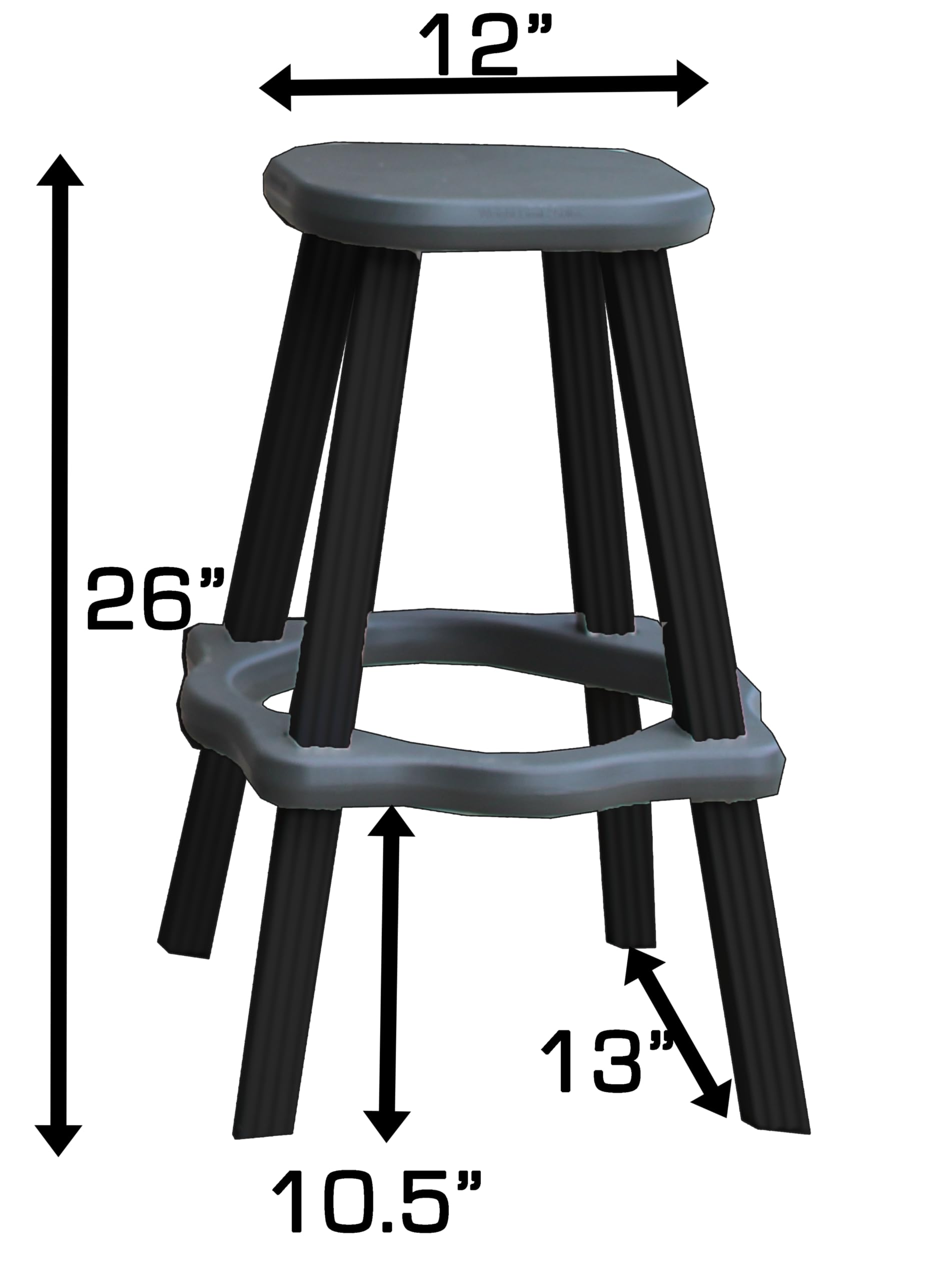 Leisure Accents Single Bar Set Includes 2 Barstools Deep Grey Top & Black Base Ideal for Patio Hot Tub Area Backyard Durable WeatherResistant Design Easy Nohardware Assembly Proudly Made in USA