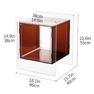 solaround Acrylic Nightstand Colorful Bedside Table with Open Storage Shelf,Clear Side Table for Living Room (1, Dark Brown)