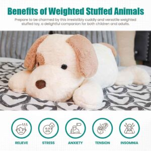 CUDDLERY - Large 6 lbs Luxury Weighted Stuffed Animals - 27 inch Dog Weighted Plush - Large Weighted Stuffed Animals - Weighted Plushies for Adults, Kids, Boys and Girls