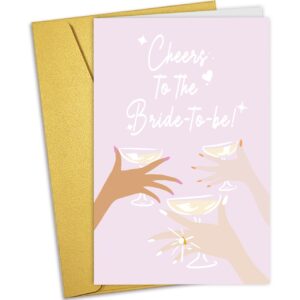 Nchigedy Sweet Bridal Shower Card, Funny Engagement Card for Her, Wedding Congratulations Card, Cheers To The Bride To Be