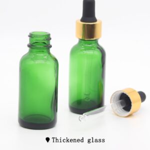 Toaazhy 4 pack,green glass dropper bottles 1 oz,30ml dark empty tincture bottles with dropper,alcohol,hair oil bottle,eye,small,droppers for oils,medicine,pipette,drip drop,travel,perfume,essentia