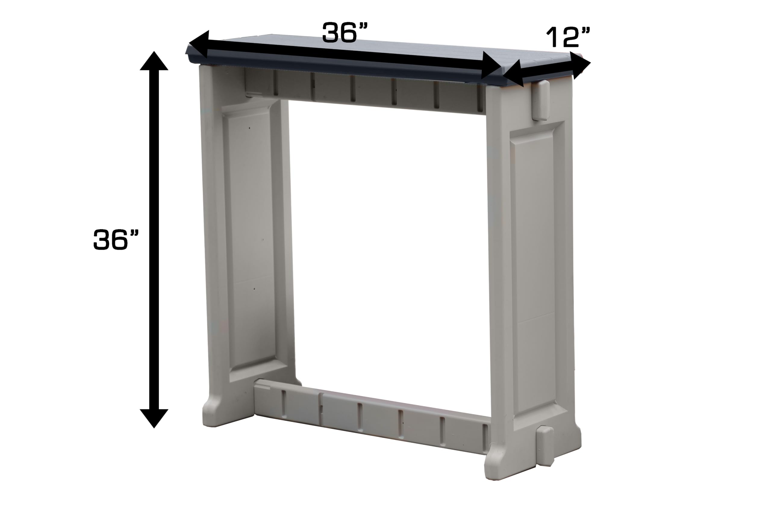 Leisure Accents Single Bar Set Includes 2 Barstools Deep Grey Top & Warm Grey Base Ideal for Patio Hot Tub Area Backyard Durable WeatherResistant Design Easy Nohardware Assembly Proudly Made in USA