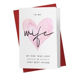 KARTO - Sweet Birthday Card for Wife, Large 5.5 x 8.5 Greeting Card, Birthday Card for Wife from Husband, Happy Birthday Wife Card - One True Love Wife