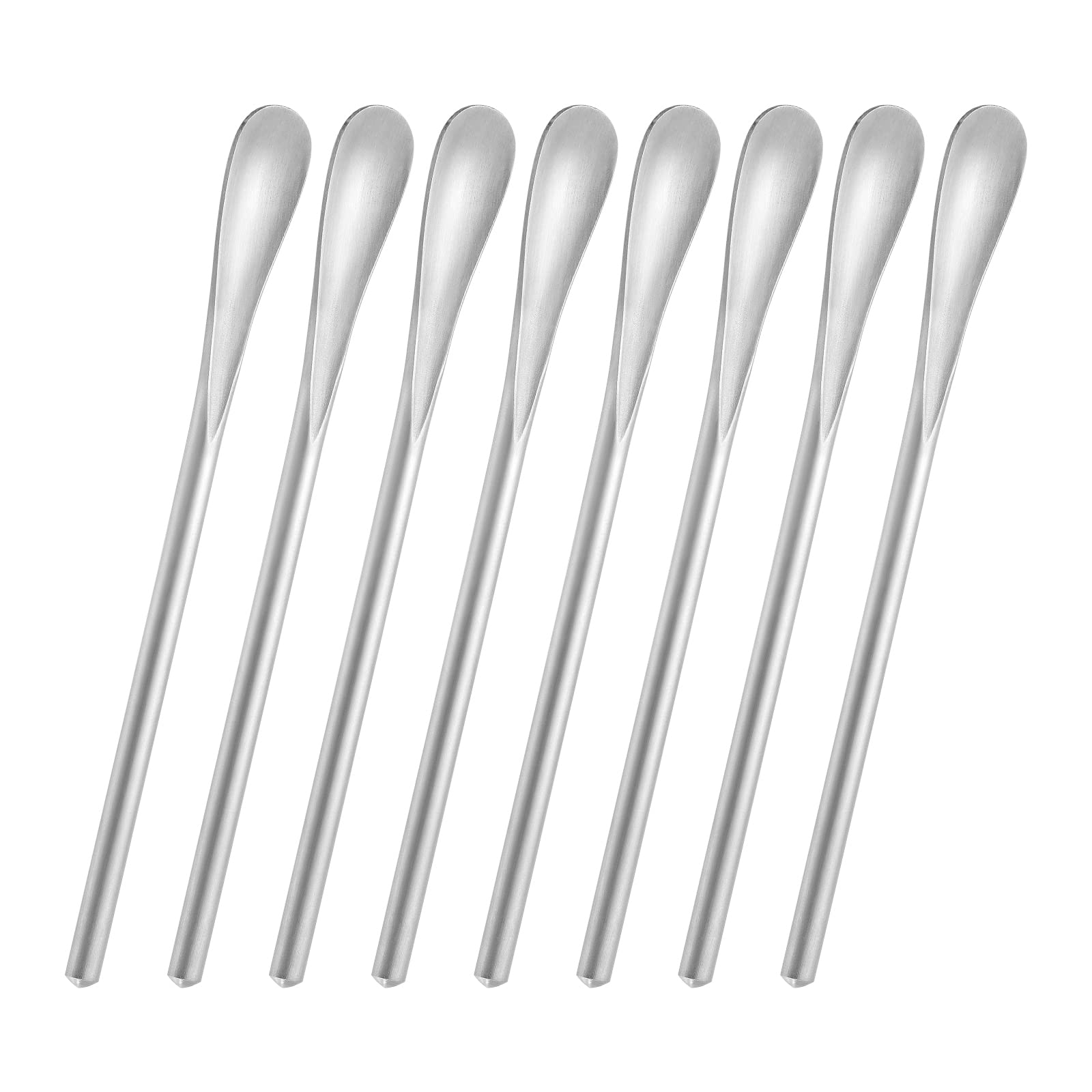 5 In Stainless Steel Long Coffee Spoon Stirring/Stir Stick,Drink Stirrer Mixing Spoon,Metal Coffee Stirrer Cocktail Stick Reusable,Long Skinny Teaspoon Stirring,Tiny Spoon,Iced Tea Spoon,Bar Spoon.