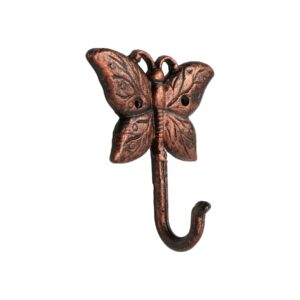 FantasHome Wall Mounted Cast Iron Home Décor Single Hook (Butterfly)