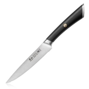 cangshan elbert series german steel forged 5" serrated utility knife (black)