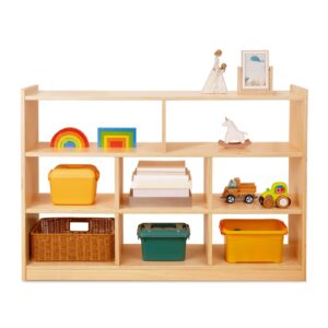 oook montessori shelf toy organizers and storage, 31.5" h, 8-compartment wood storage cabinet, montessori bookshelf for kids room, playroom, nursery, classroom, kindergarten