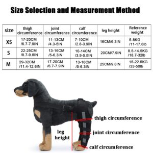 Dog Knee Brace Adjustable Dog Double Rear Leg Brace with Metal Hinged Flexible Support and Reflective Seat Belts Dog Acl Brace Hind Leg Black (XS)