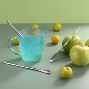 6.2 In Stainless Steel Long Coffee Spoon Stirring/Stir Stick,Drink Stirrer Mixing Spoon,Metal Coffee Stirrer Cocktail Stick Reusable,Long Skinny Teaspoon Stirring,Tiny Spoon,Iced Tea Spoon,Bar Spoon.