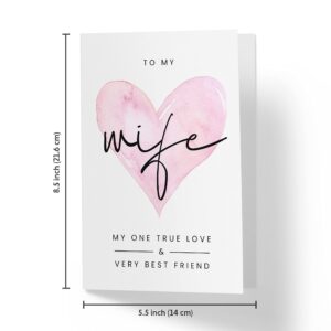 KARTO - Sweet Birthday Card for Wife, Large 5.5 x 8.5 Greeting Card, Birthday Card for Wife from Husband, Happy Birthday Wife Card - One True Love Wife