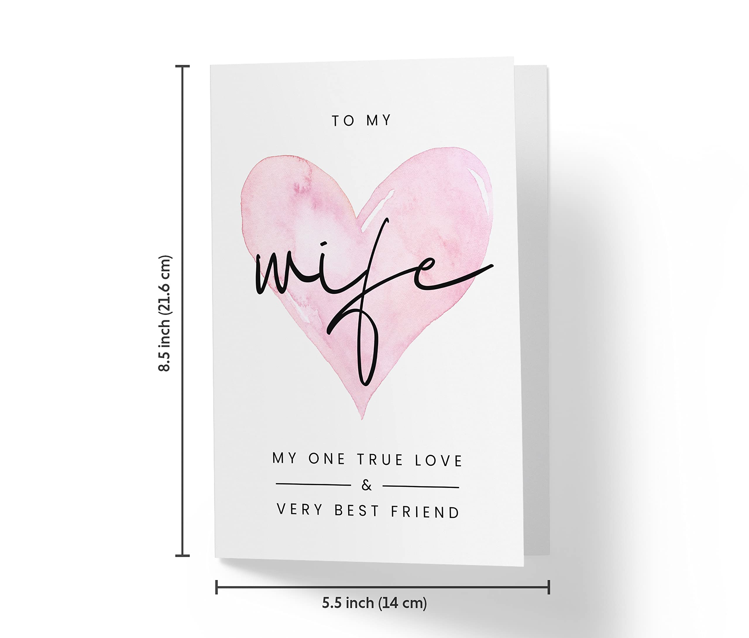 KARTO - Sweet Birthday Card for Wife, Large 5.5 x 8.5 Greeting Card, Birthday Card for Wife from Husband, Happy Birthday Wife Card - One True Love Wife