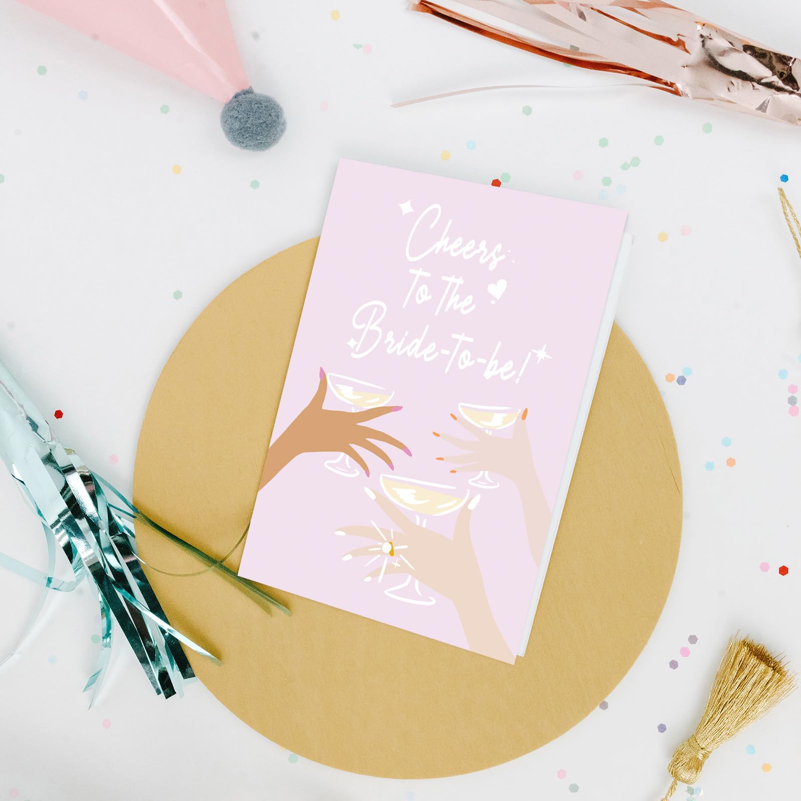 Nchigedy Sweet Bridal Shower Card, Funny Engagement Card for Her, Wedding Congratulations Card, Cheers To The Bride To Be