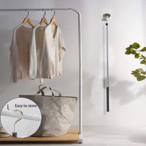 Greeily Clothes Hook Pole, High Reach Garment Hook for Hanging Clothes Light and Plants Extendable from 35" to 50" Made of Stainless Steel Tube with Sponge Handle(1)