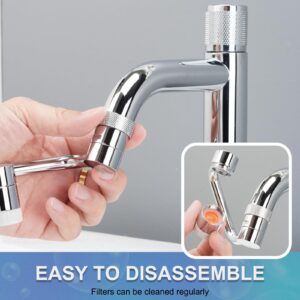 Water-Saving Faucet Aerator, Tap Extender Anti -Splash Sprayer Head Replacement Shower Nozzle for Kitchen (1080° swing)