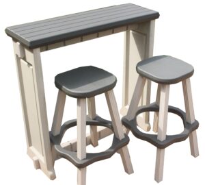 leisure accents single bar set includes 2 barstools deep grey top & warm grey base ideal for patio hot tub area backyard durable weatherresistant design easy nohardware assembly proudly made in usa