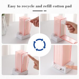 Ryelea Cotton Pad Dispenser, Automatic Press Type Makeup Removal Cotton Holder, Optional Wall Hanging Use and Pick Up, Closed Design Dustproof Hygiene (Transparent)