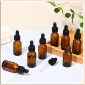 Tanlade 200 Pack 15ml Dark Dropper Bottles 1/2 oz Glass Dropper Bottles Brown Tincture Bottles with Eye Droppers for Essential Oils Liquids Perfumes Lab Chemicals and Travel (Amber)