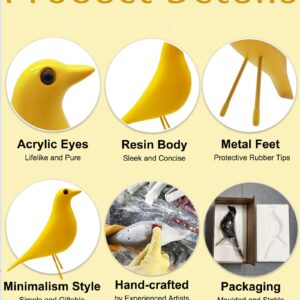 Mid Century Modern Bird Figurines - Decorative Sculptures for Living Room, Shelf, Mantle, Fireplace, TV Stand, Tabletop, Nightstand, Office, Kitchen - Unique Home Decor & Gifts for Bird Lovers