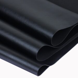 Smooth Solid Color Black Faux Leather Sheets Roll 12"X53" (30cmX135cm),Very Suitable for Making Crafts, Leather Earrings, Bows,Sewing(Black)