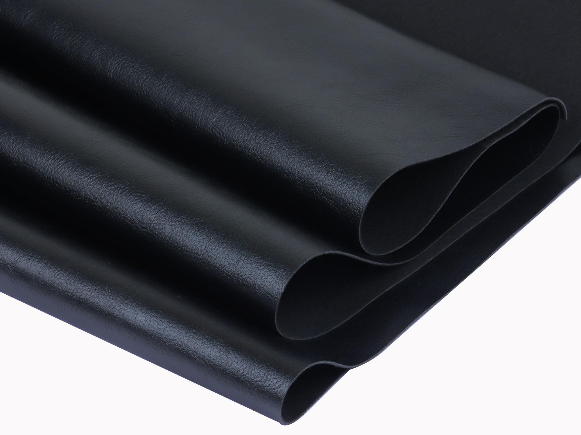 Smooth Solid Color Black Faux Leather Sheets Roll 12"X53" (30cmX135cm),Very Suitable for Making Crafts, Leather Earrings, Bows,Sewing(Black)