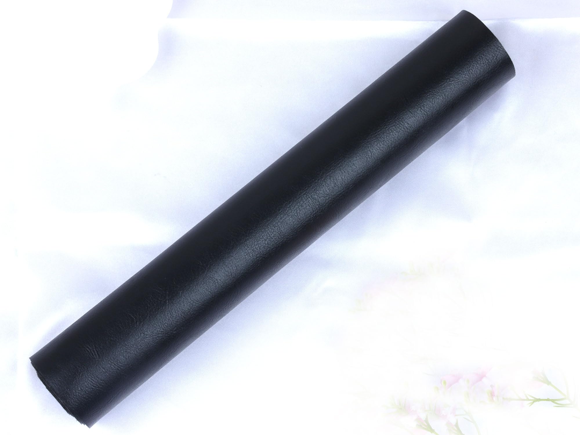 Smooth Solid Color Black Faux Leather Sheets Roll 12"X53" (30cmX135cm),Very Suitable for Making Crafts, Leather Earrings, Bows,Sewing(Black)