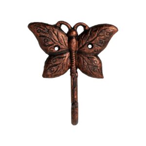 FantasHome Wall Mounted Cast Iron Home Décor Single Hook (Butterfly)