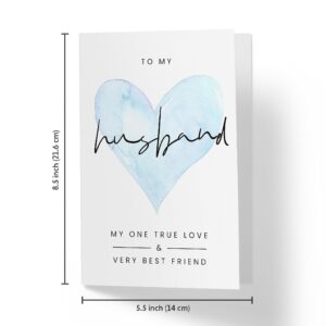 Karto Sweet Birthday Card for Husband, Happy Birthday Card for Him, Large 5.5 x 8.5 Greeting Card, Birthday Cards for Husband - Husband One True Love