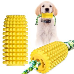 enzzroa interactive dog chew toys for aggressive chewers - durable corn rubber toy for medium & large breeds, relieves boredom and anxiety(1 pack corn chew)