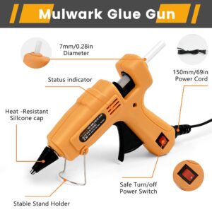 Mulwark Mini Hot Glue Gun and Sticks Set - High-Temp Glue Gun with 30 Glue Sticks - Perfect for DIY Crafts, Repairs, Home, Office & School Projects - 20W Premium Mini Hot Glue Gun