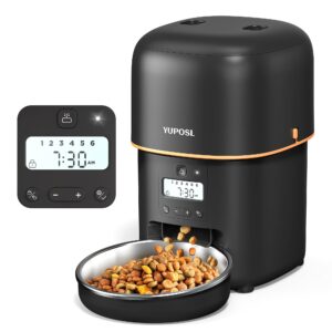 yuposl automatic cat feeders - 2l/4l cat food dispenser easy to use, timed automatic pet feeder with over 180-day battery life, 1-6 meals dry food programmable portion control also for dogs