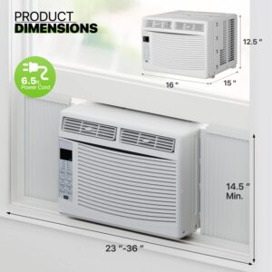 Magshion 6000 BTU Window Air Conditioner, AC Window Unit with Remote/APP Control and Washable Filter, Quiet Operation, Ideal for Rooms up to 250 Sq. Ft.