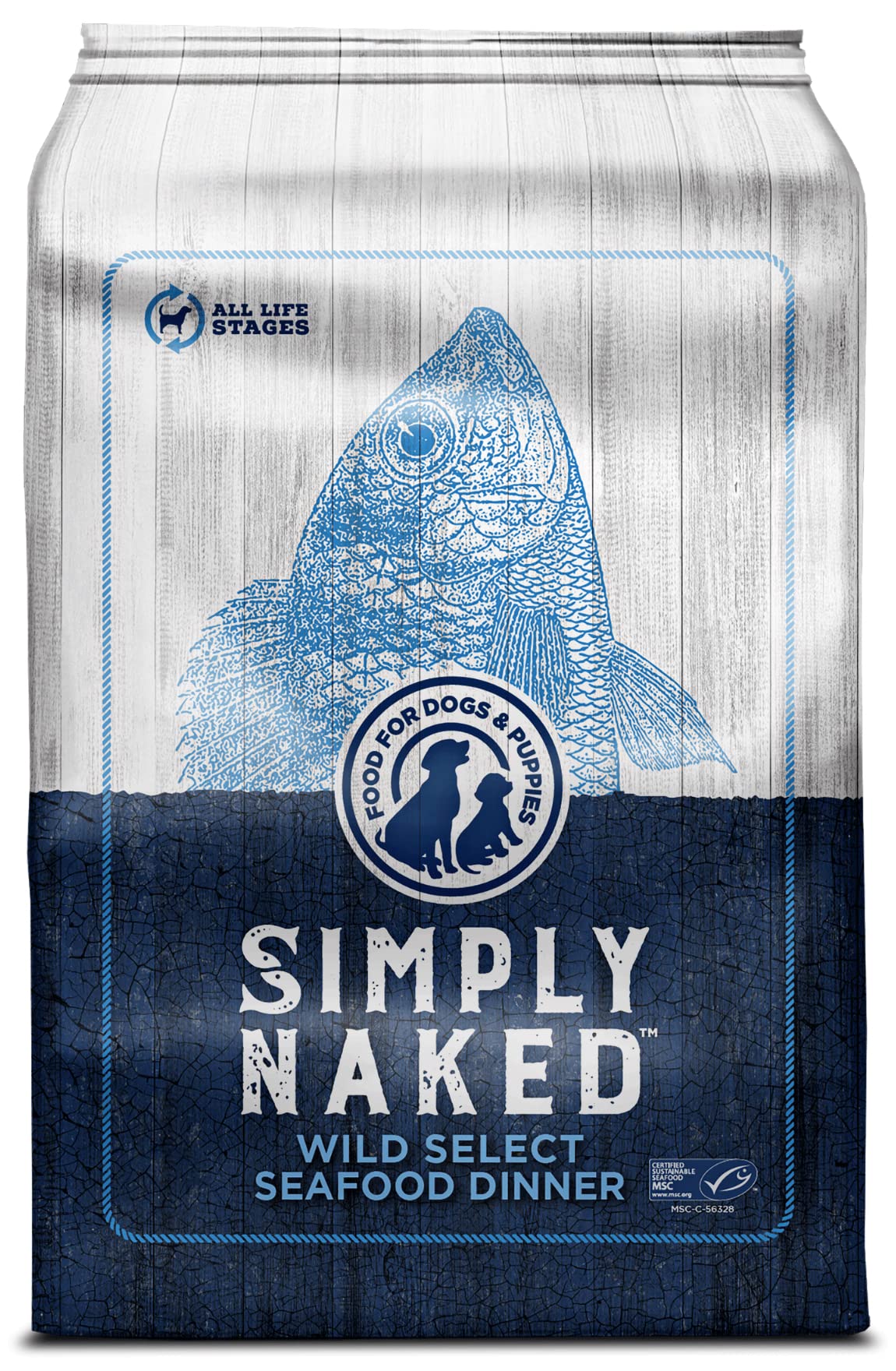 SIMPLY NAKED Wild Select Seafood Dog Food | No Chicken or Other Animal by-Products | Rich in Omega 3 & 6 Fatty Acids | Sustainably Sourced Wild Caught Fish | Made in The USA | 11lb Bag