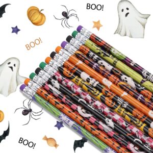 xutengy 72Pcs Halloween Pencils Stationery Party Favors Set， Halloween Themed Pencil Set Gifts Kit for Kids Halloween Party Supplies, Classroom Rewards, Trick or Treat Prizes