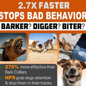 NPS Dog Bark Deterrent Devices | Professional Anti Barking for Dogs Ultrasonic Tool | No Need to Yell or swat, Point to a Dog, Hit The Button | for Dog Training, Alternative to Dog Shock bark Collar