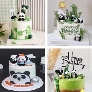 Black Number 8 Candle,Panda Birthday Cake Candles for Kid Adult Number Birthday Candles Party Supplies