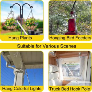 Greeily Clothes Hook Pole, High Reach Garment Hook for Hanging Clothes Light and Plants Extendable from 35" to 50" Made of Stainless Steel Tube with Sponge Handle(1)