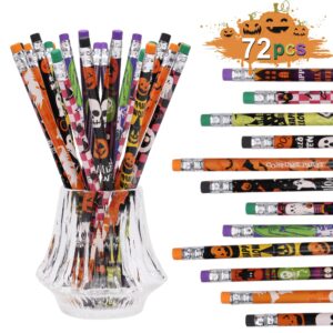 xutengy 72pcs halloween pencils stationery party favors set， halloween themed pencil set gifts kit for kids halloween party supplies, classroom rewards, trick or treat prizes