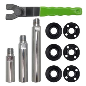 gaquolam 5/8"-11 angle grinder extension shaft connecting rod with grinder adjustable spanner wrench flange nut kit car polisher airway buff extender rotary extension kit (3" & 4" & 5.5")