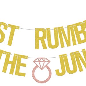 Last Rumble Banner, Jungle Bachelorette Decorations, Let's Get Wild Banner, Tropical Jungle Theme Bridal Shower Party Decors Supplies Gold & Green Glitter