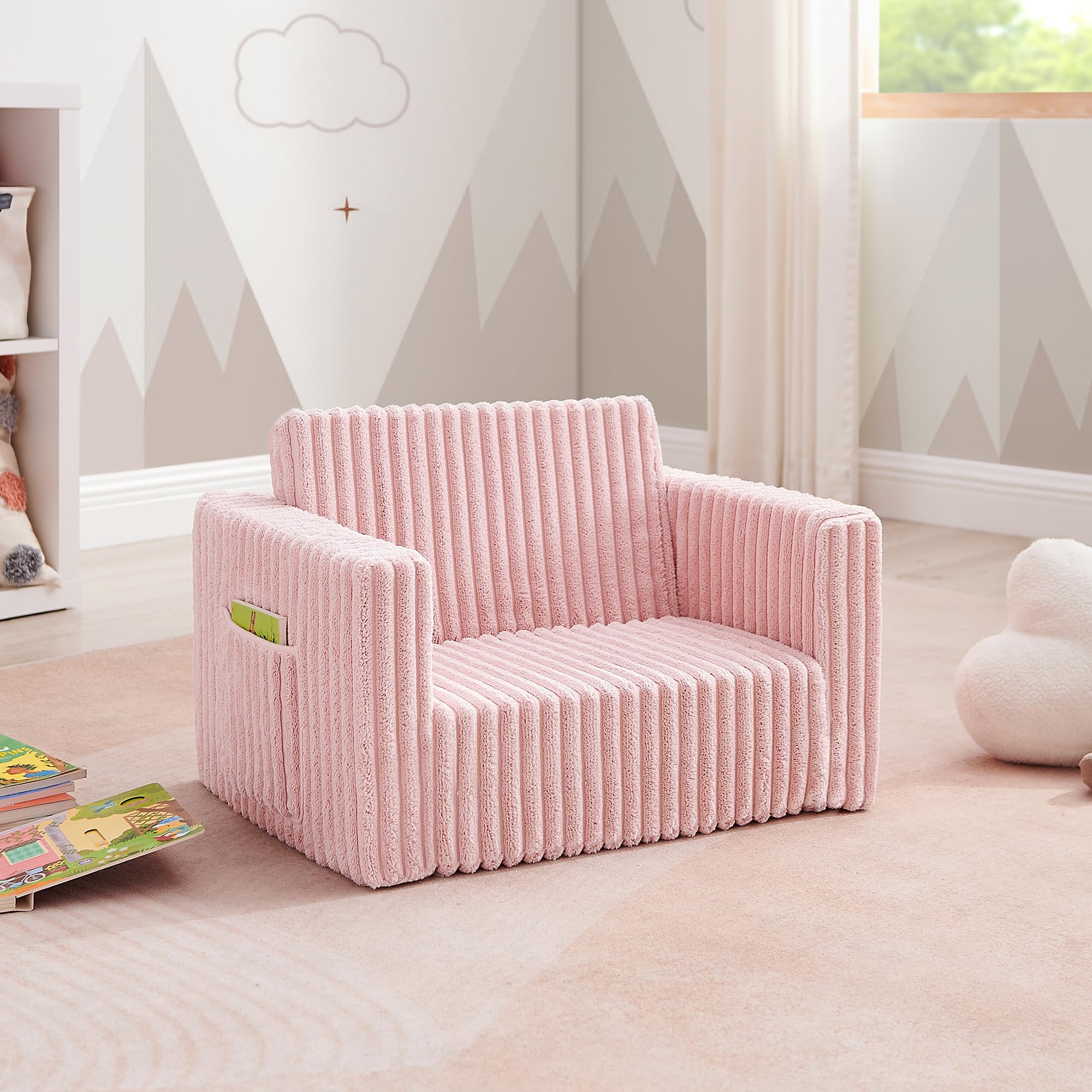 Ulax furniture Kids Armchair Toddler Couch Baby Sofa Chair for Boys and Girls (Pink)