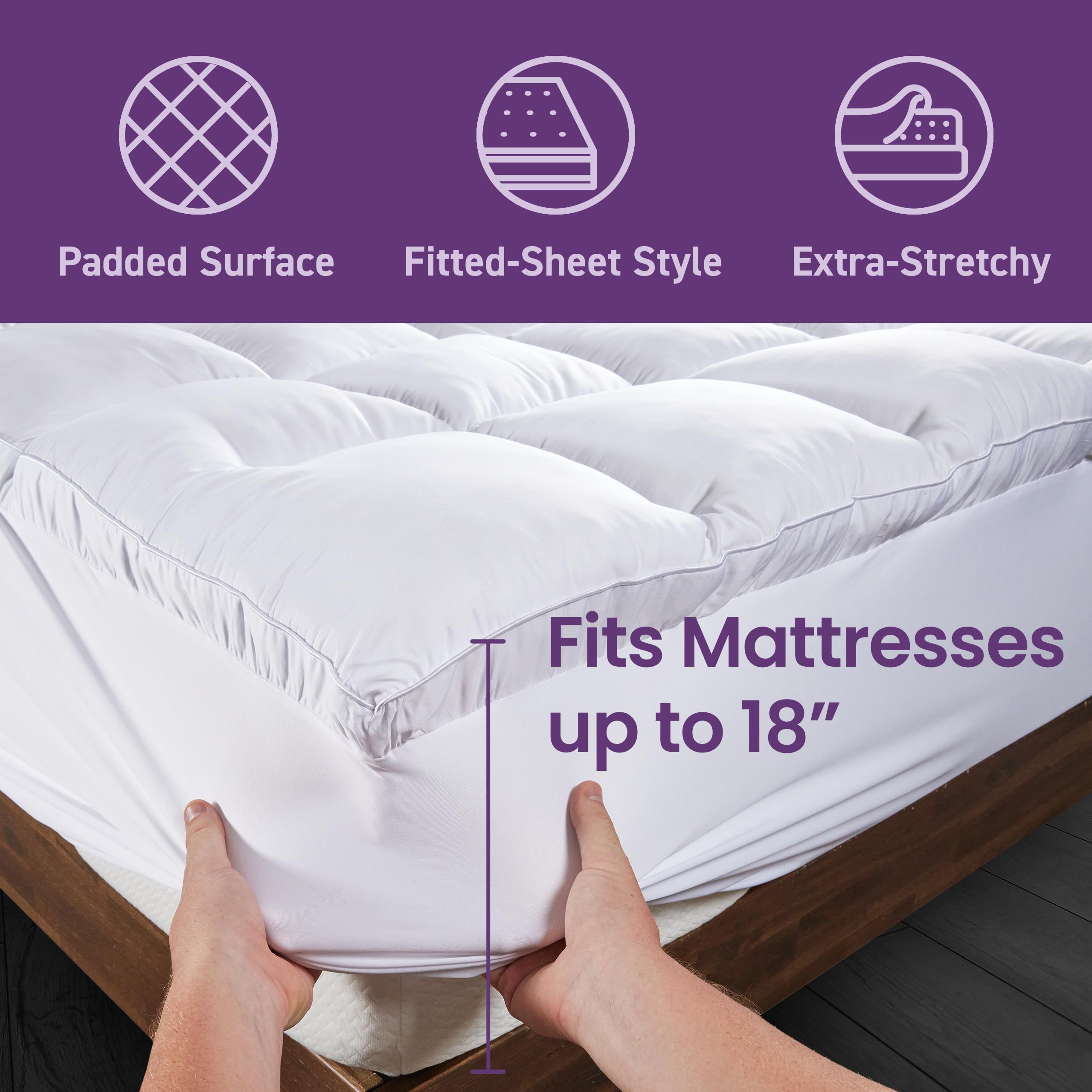 SafeRest CloudGuard - Full Size Hybrid Mattress Protector & Pad (Extra Padded) - 100% Waterproof Quilted Pillow Top Mattress Cover - Thick, Plush & Fitted Mattress Topper for Bed