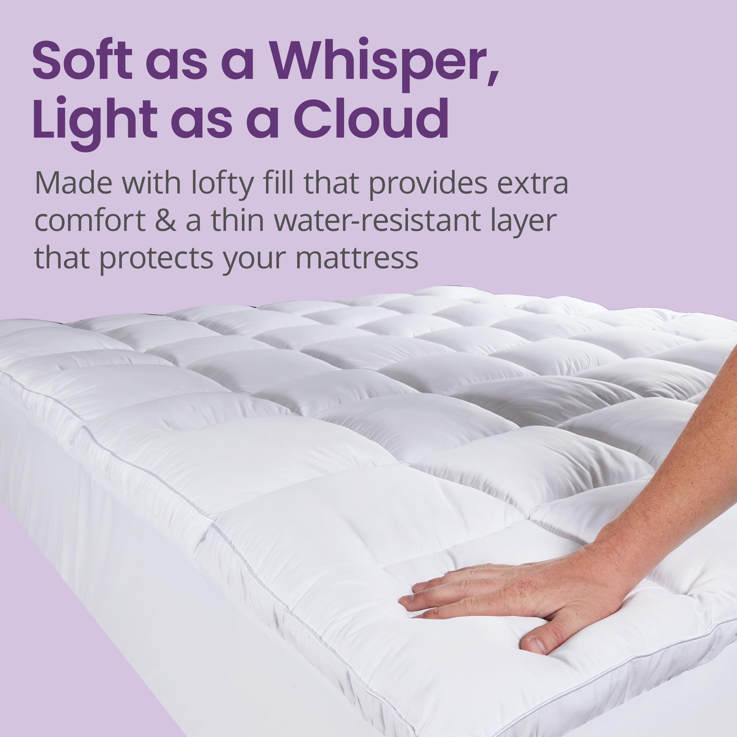 SafeRest CloudGuard - Full Size Hybrid Mattress Protector & Pad (Extra Padded) - 100% Waterproof Quilted Pillow Top Mattress Cover - Thick, Plush & Fitted Mattress Topper for Bed