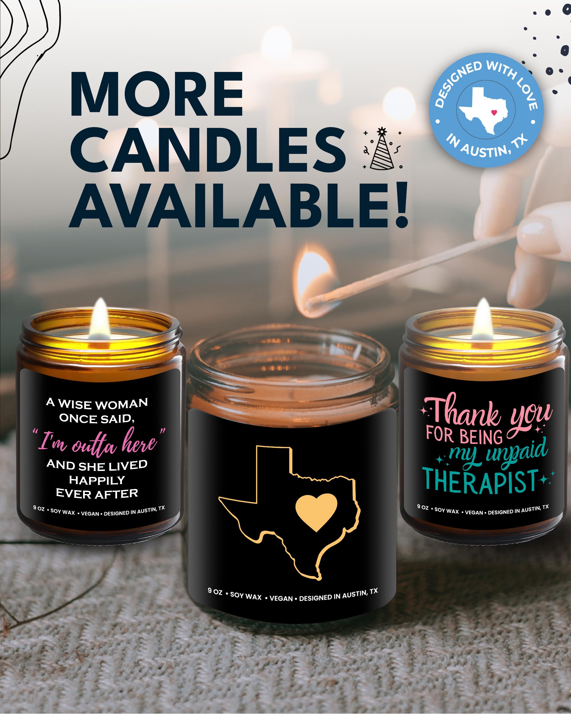 Texas Candle, Gifts for Women, Texas Gifts for Men, Texas Souvenir Gifts, State Texas Themed Gifts, Moving Away & Home Sick Gifts, Birthday, Christmas, Graduation, Gift-Ready