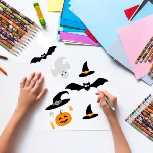 xutengy 72Pcs Halloween Pencils Stationery Party Favors Set， Halloween Themed Pencil Set Gifts Kit for Kids Halloween Party Supplies, Classroom Rewards, Trick or Treat Prizes