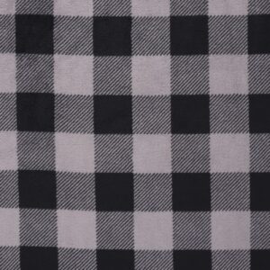 mook fabrics fleece flannel buffalo plaid, grey cut by the yard